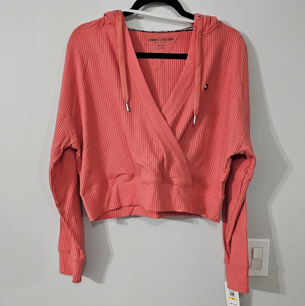 Tommy Hilfiger Women's Pink Ribbed Crop Top